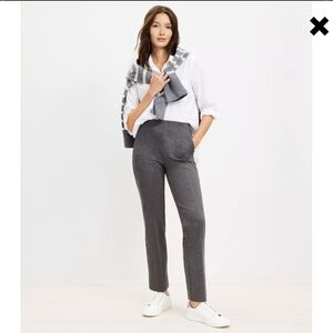 Loft Heather Charcoal Women's Straight Leg Ponte Pants Office Careerwear XXL New